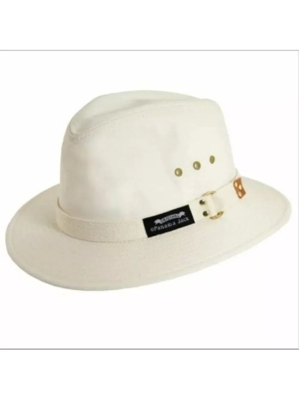 Panama Jack Original Cotton Canvas Natural Fedora Hat Size XL NWT